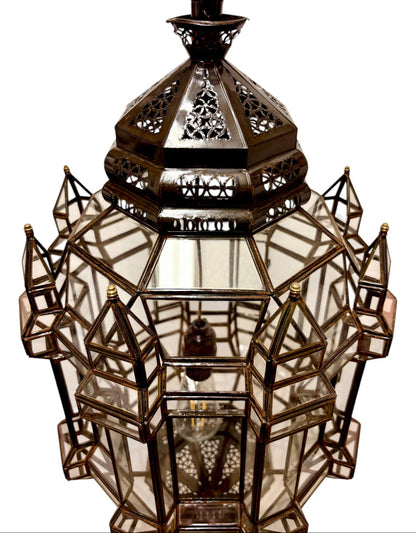 Tall Clear Geometric Lamp