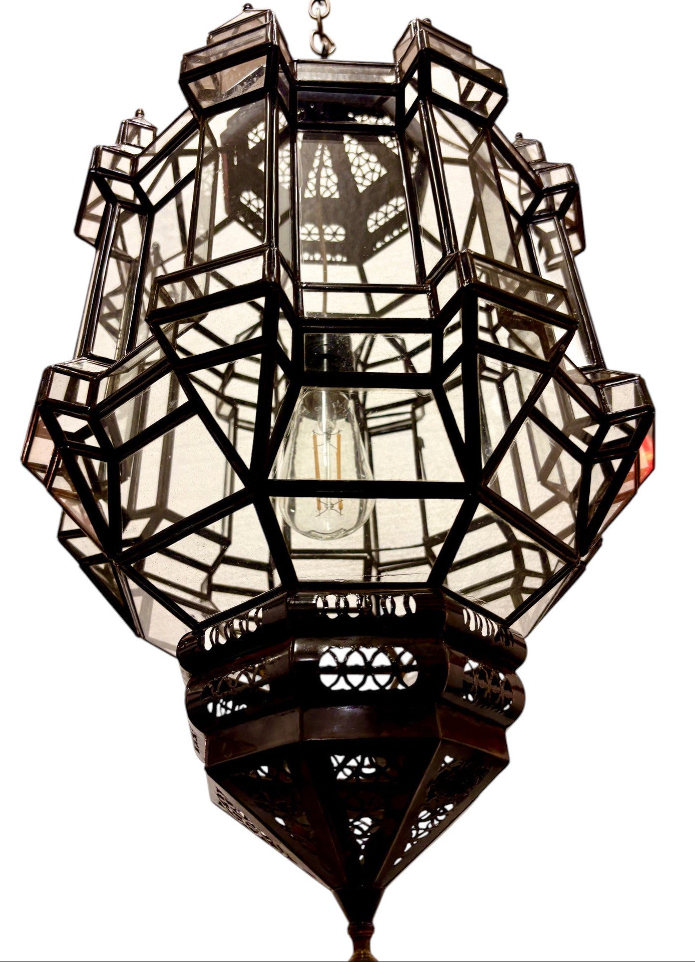 Tall Clear Geometric Lamp