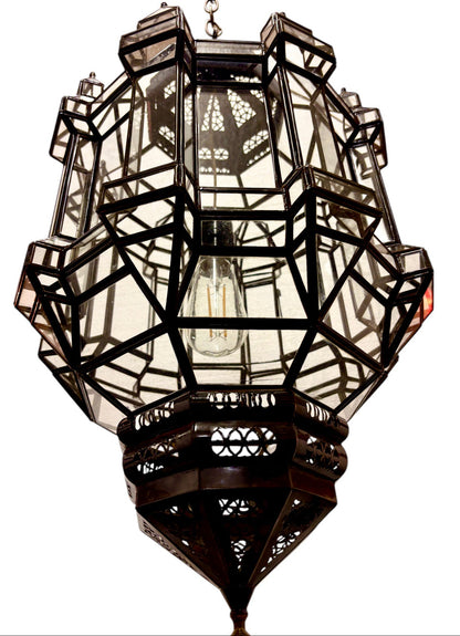 Tall Clear Geometric Lamp