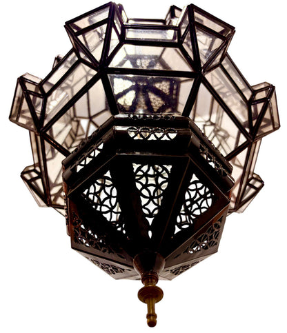 Tall Clear Geometric Lamp