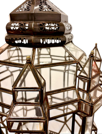 Tall Clear Geometric Lamp