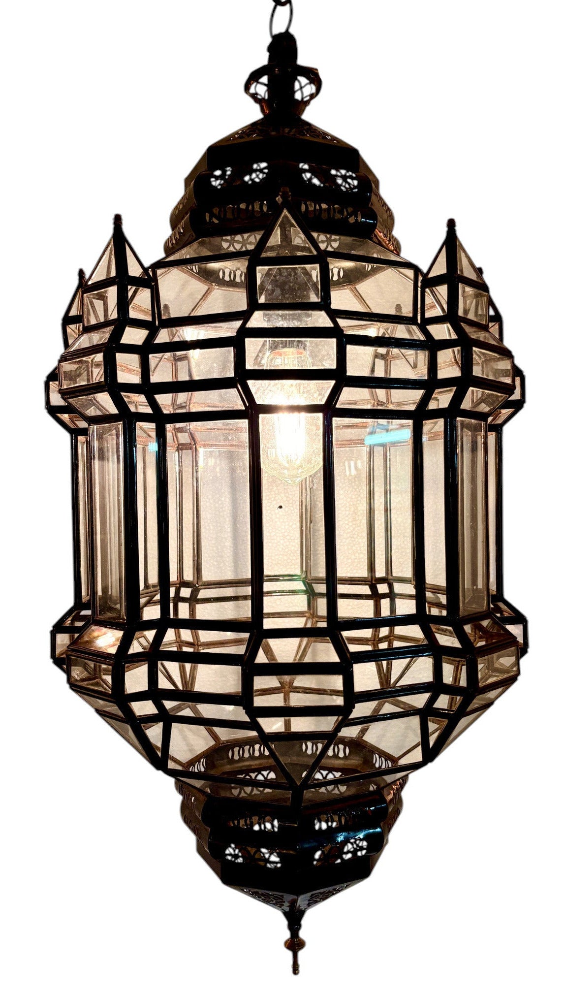 Tall Clear Geometric Lamp