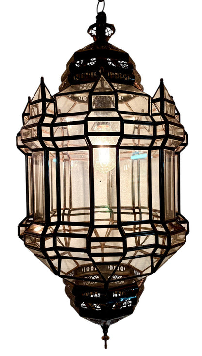 Tall Clear Geometric Lamp