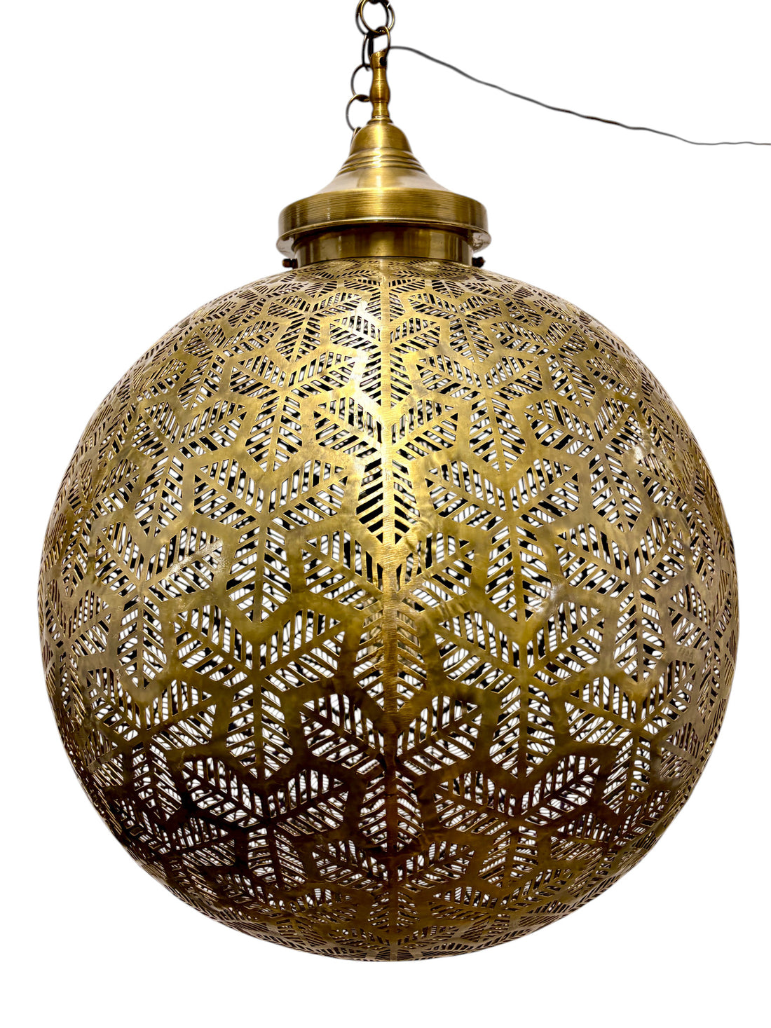 Geometric Brass Sphere Light Fixture