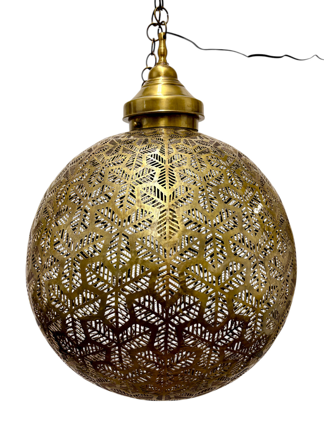 Geometric Brass Sphere Light Fixture