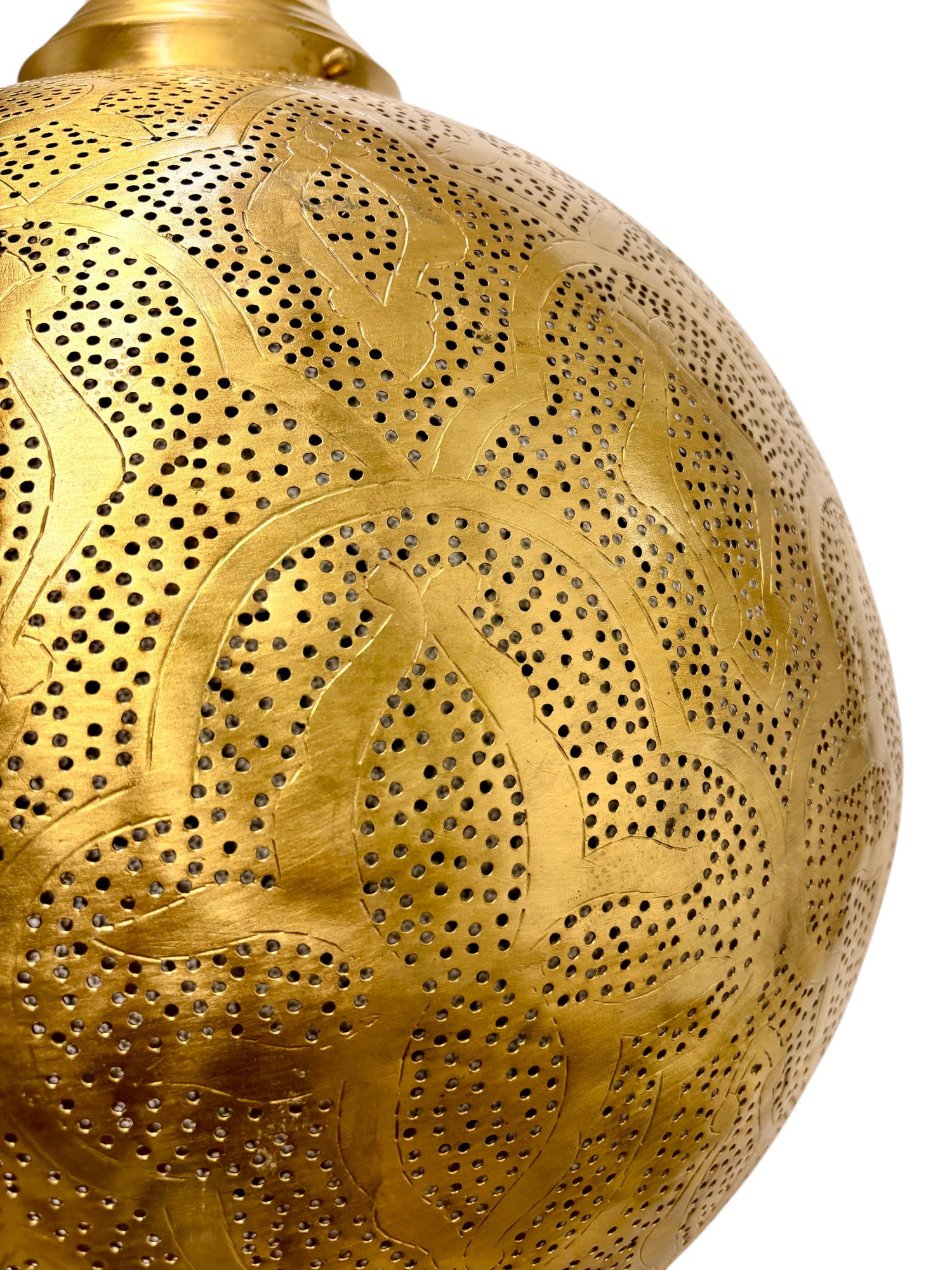 Arabesque Brass Sphere Light Fixture