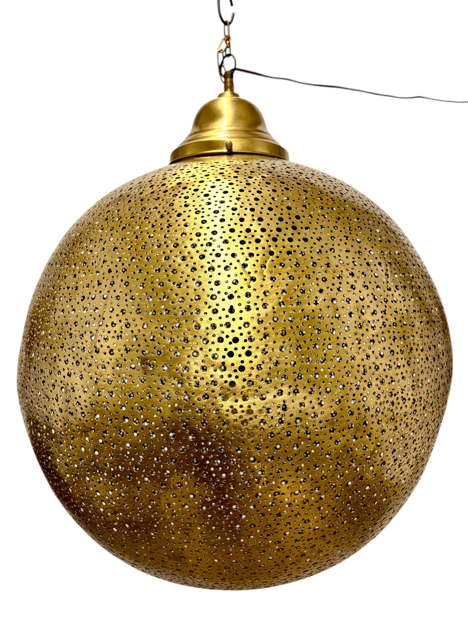 Polkadot Brass Sphere Light Fixture