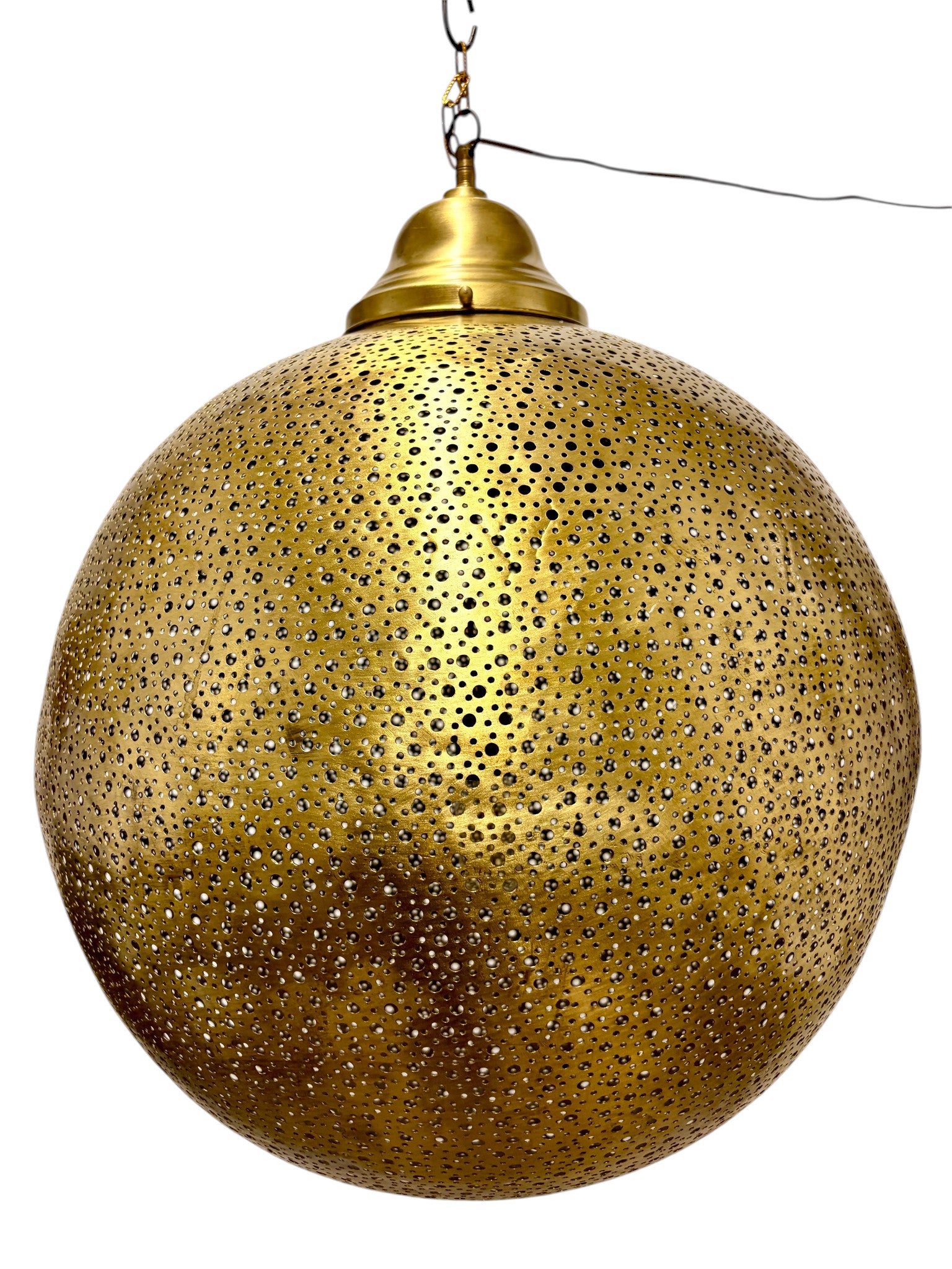 Polkadot Brass Sphere Light Fixture