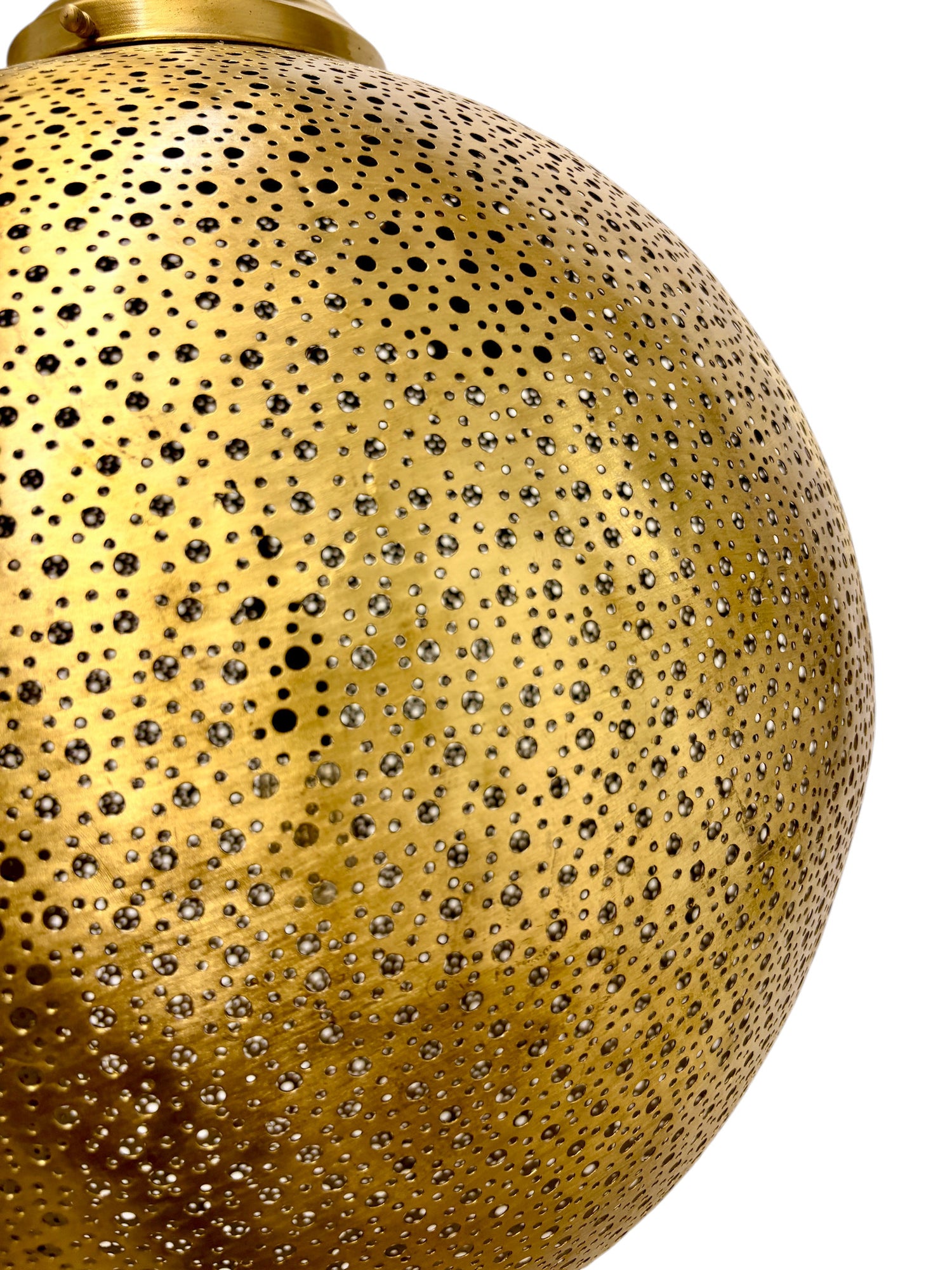 Polkadot Brass Sphere Light Fixture