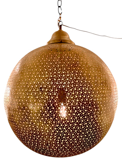 Polkadot Brass Sphere Light Fixture