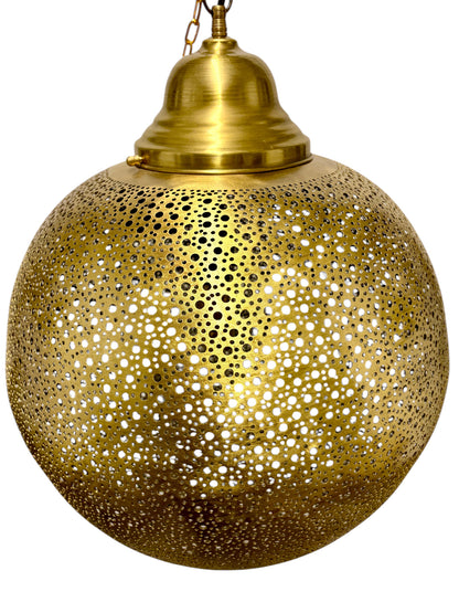 Polkadot Brass Sphere Light Fixture