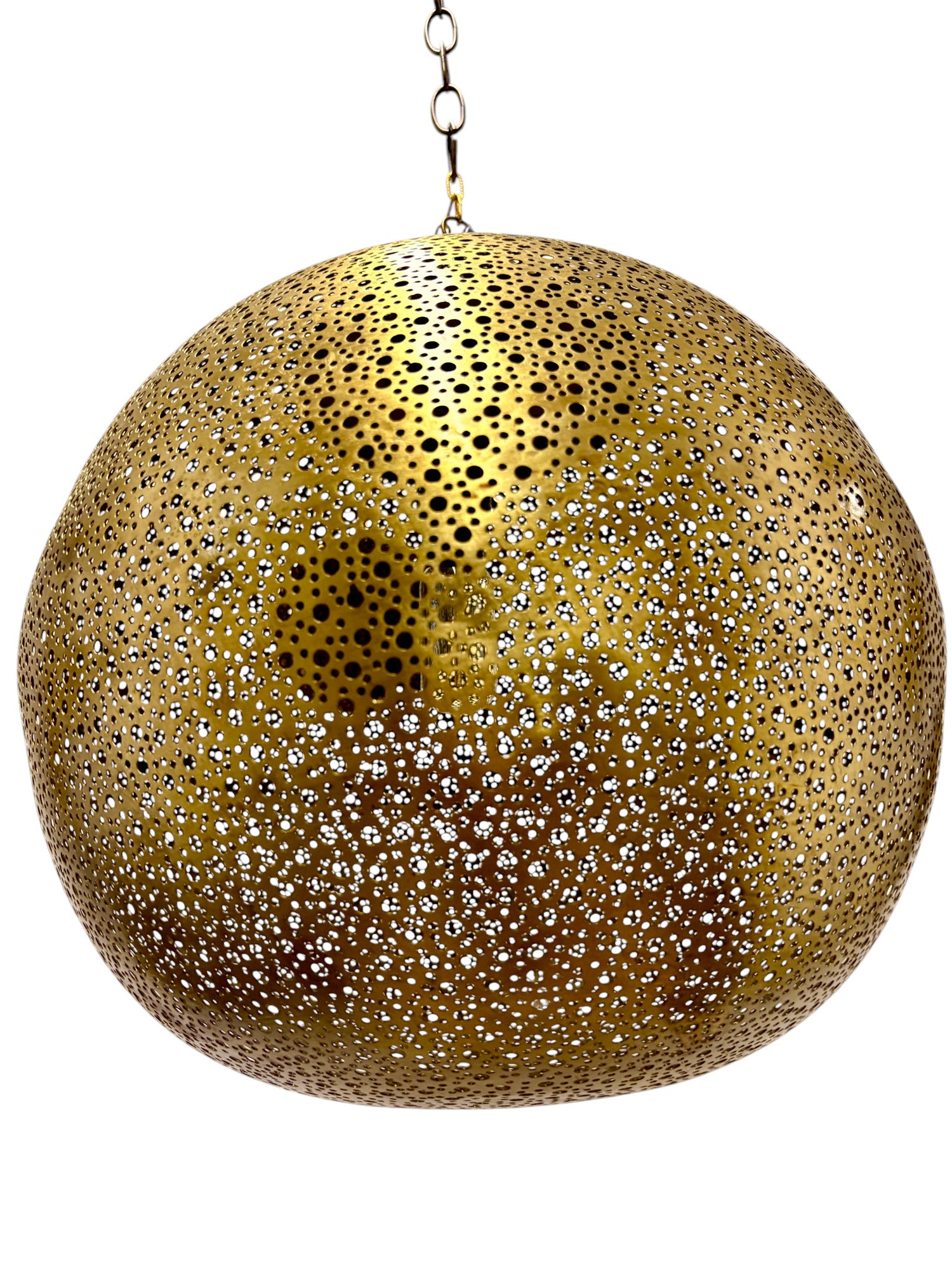 Polkadot Brass Sphere Light Fixture