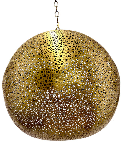 Polkadot Brass Sphere Light Fixture