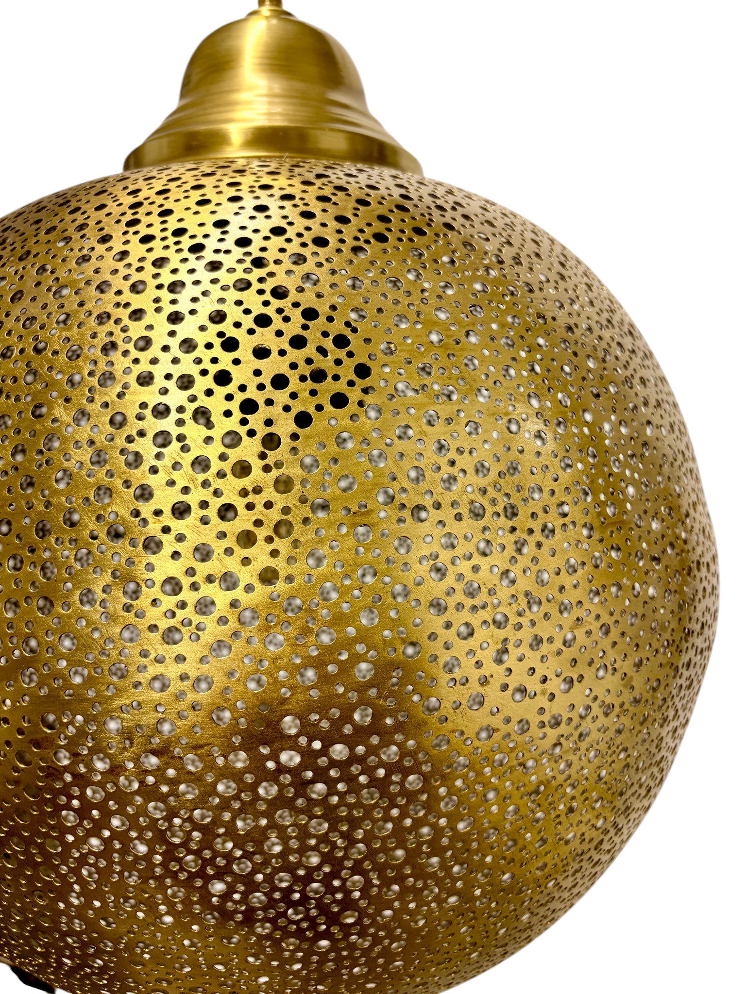Polkadot Brass Sphere Light Fixture
