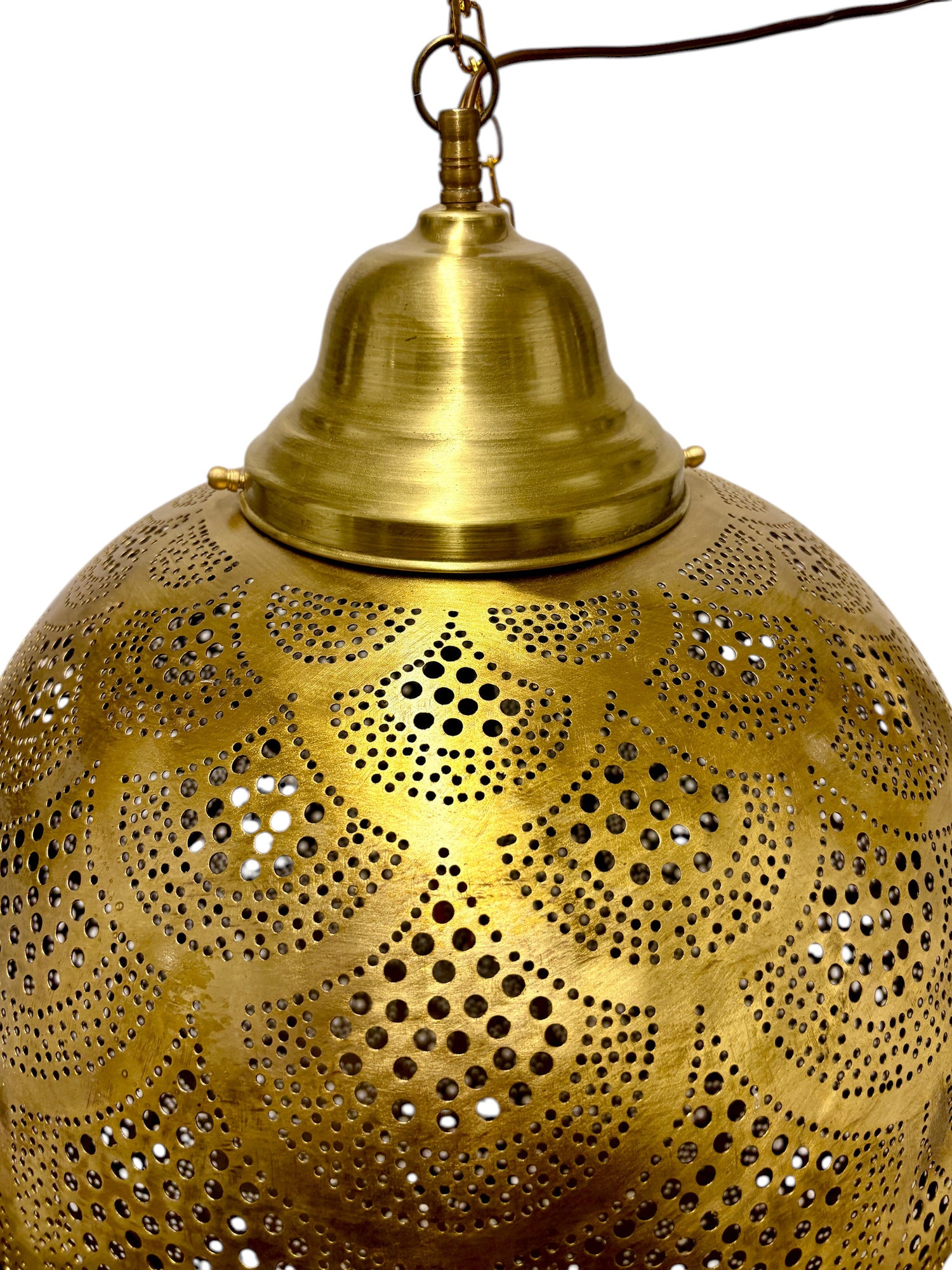 Fish Scale Brass Sphere Light Fixture