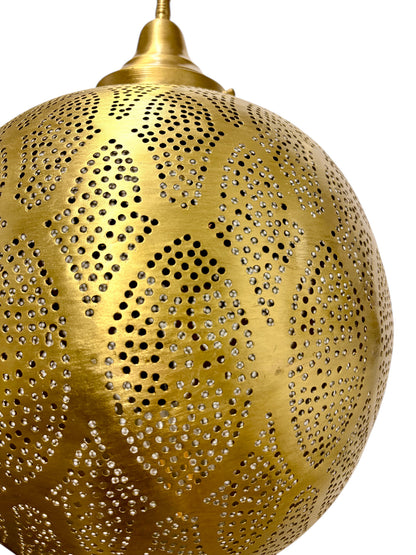 Arabesque Brass Sphere Light Fixture