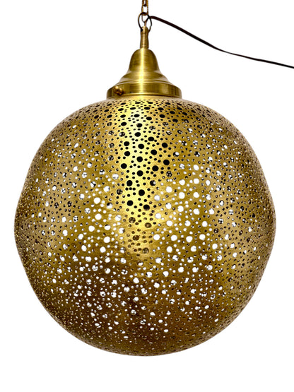 Polkadot Brass Sphere Light Fixture
