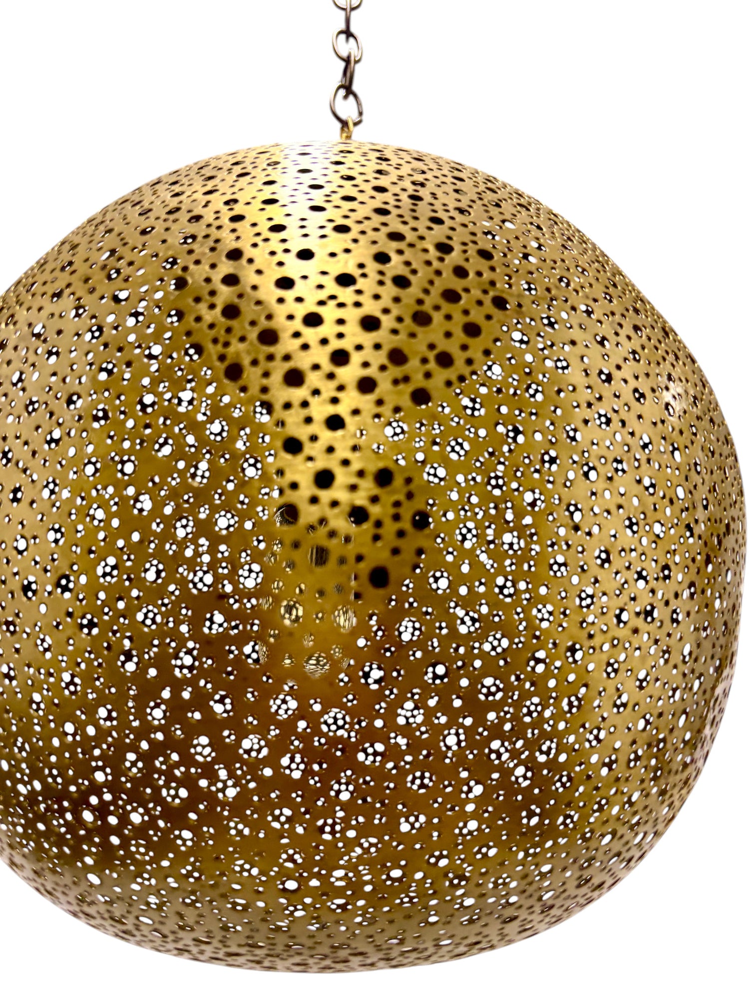 Polkadot Brass Sphere Light Fixture