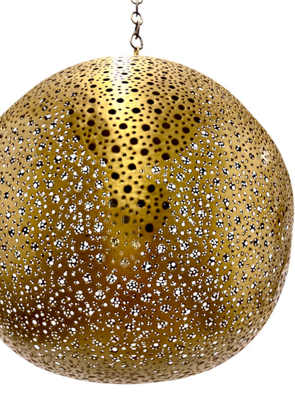 Polkadot Brass Sphere Light Fixture