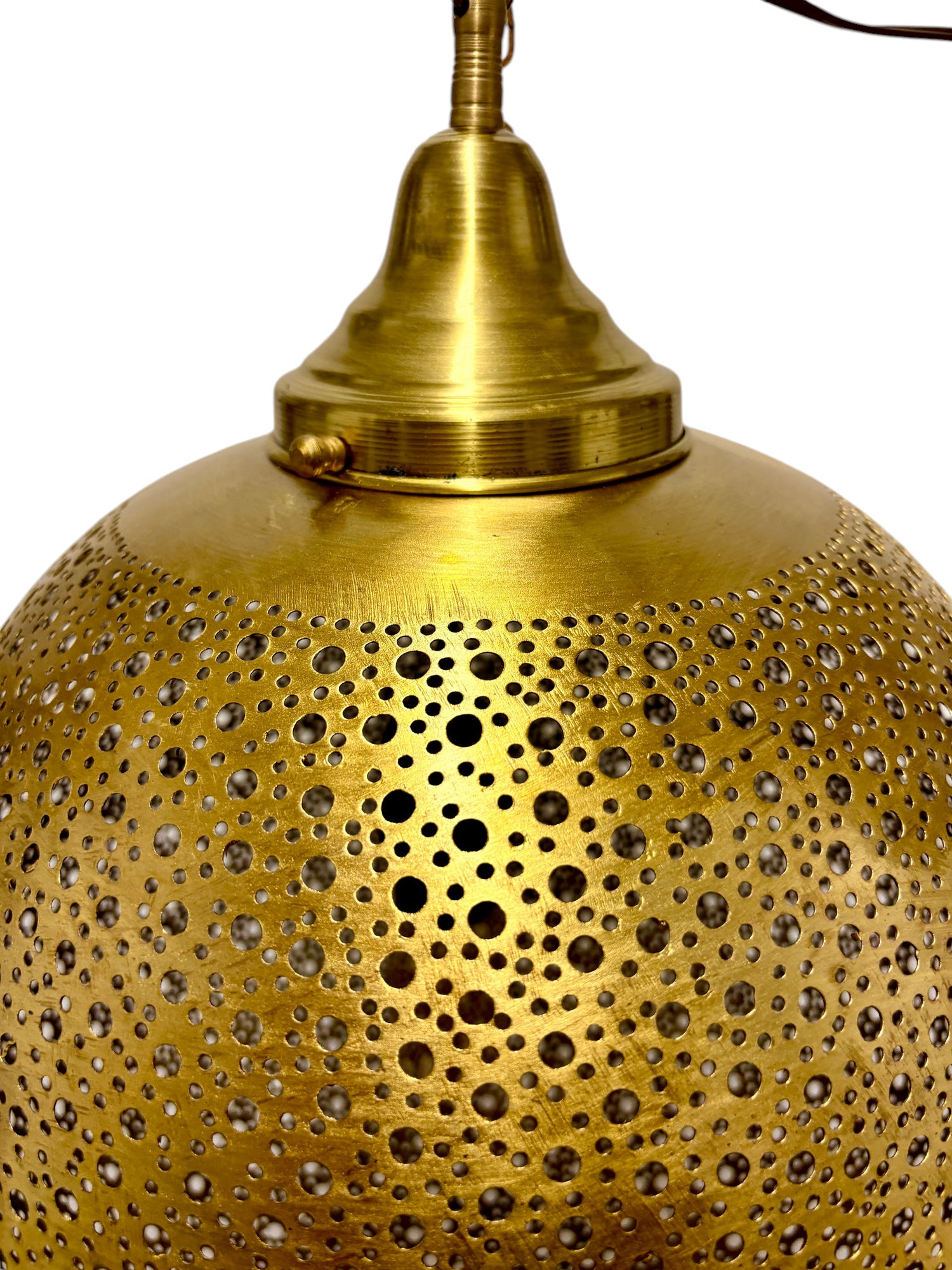 Polkadot Brass Sphere Light Fixture