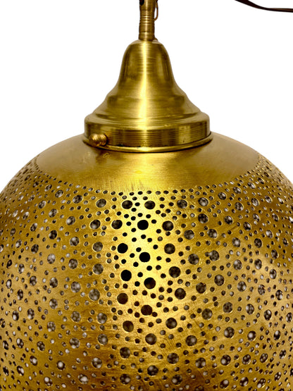 Polkadot Brass Sphere Light Fixture