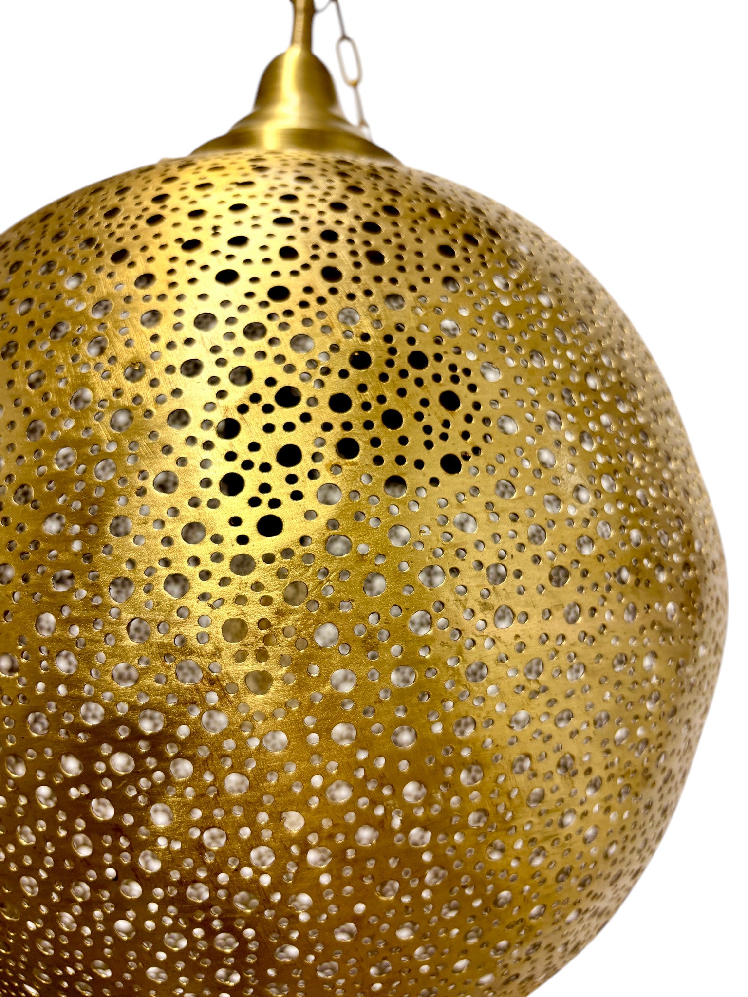 Polkadot Brass Sphere Light Fixture