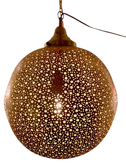 Polkadot Brass Sphere Light Fixture