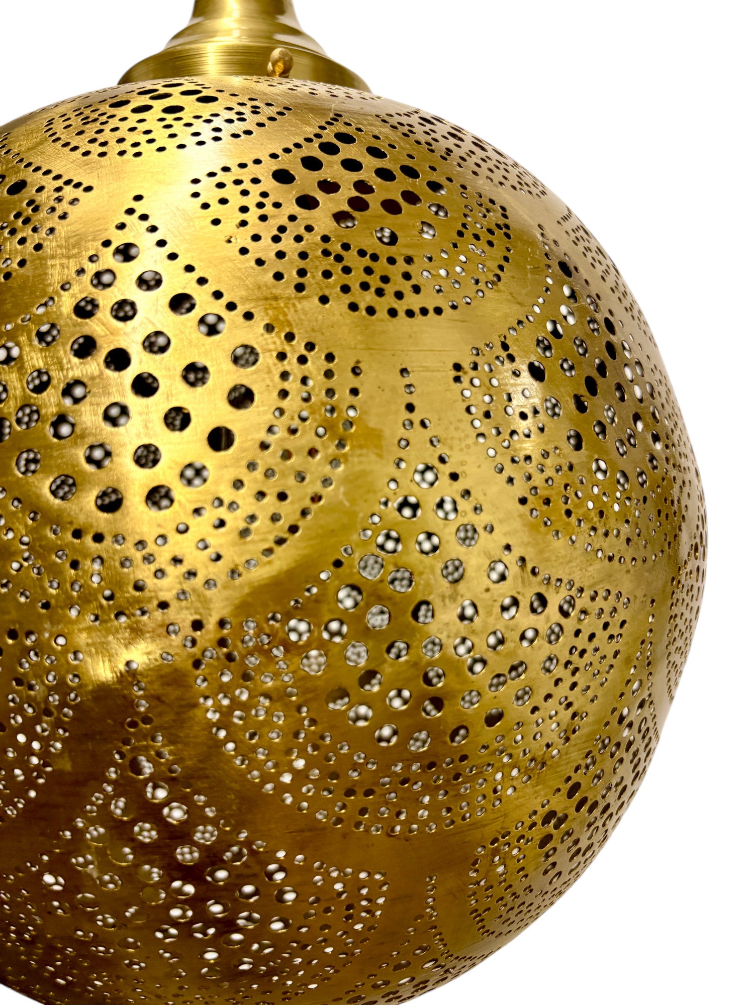 Fish Scale Brass Sphere Light Fixture