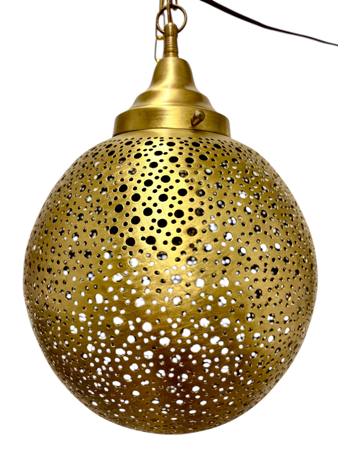 Polkadot Brass Sphere Light Fixture