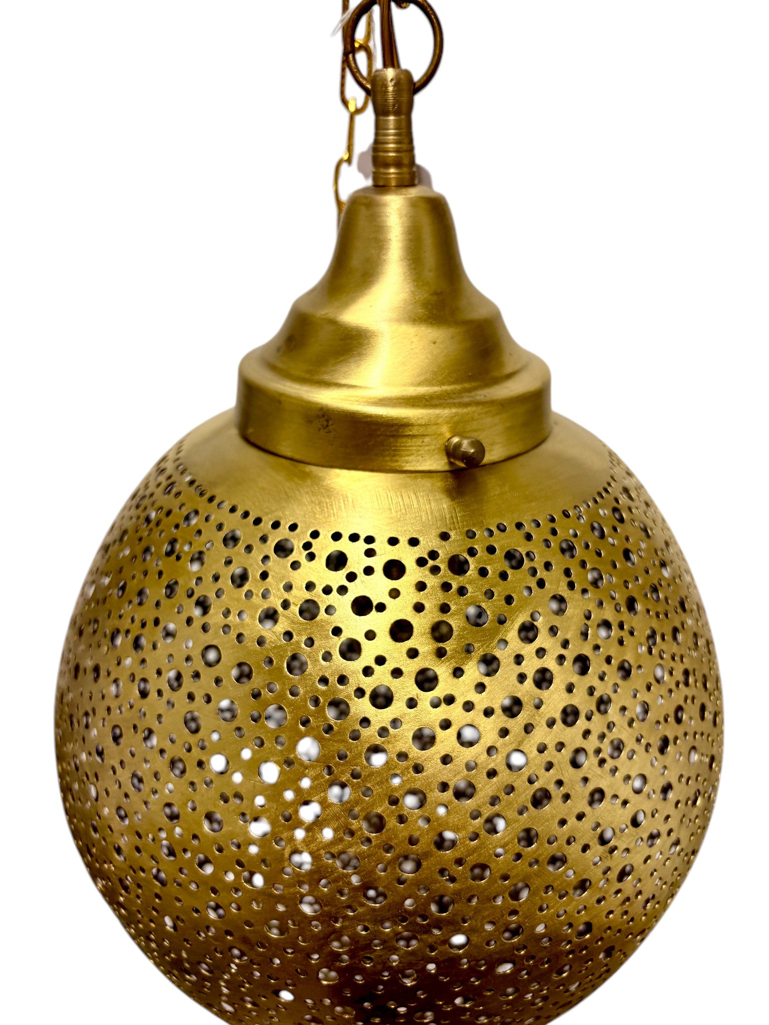 Polkadot Brass Sphere Light Fixture