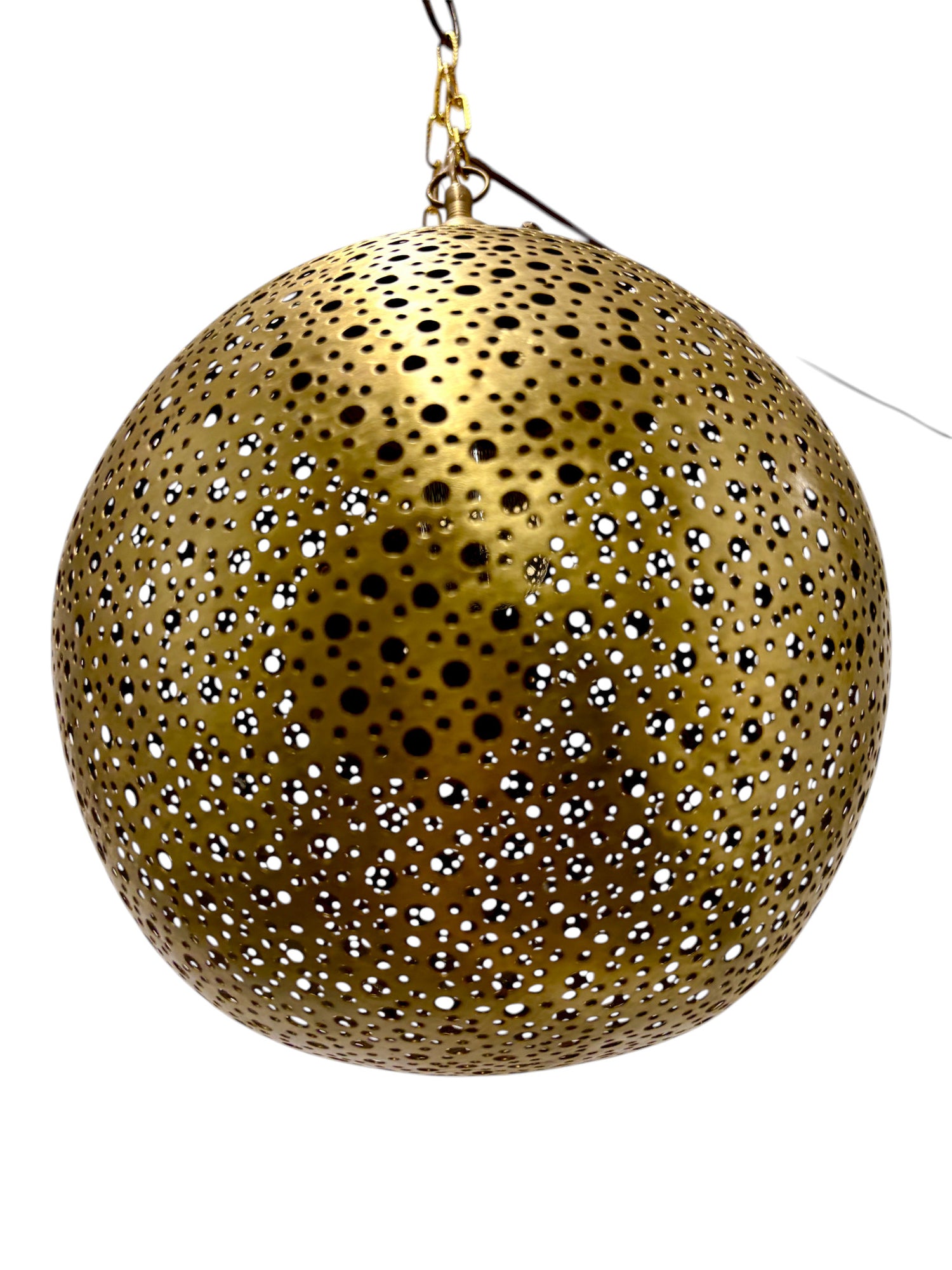 Polkadot Brass Sphere Light Fixture