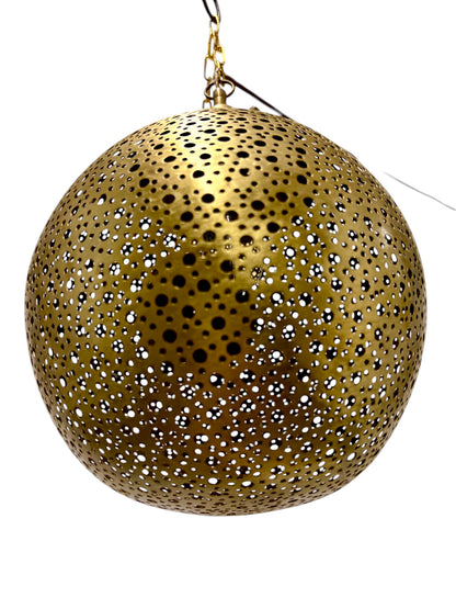 Polkadot Brass Sphere Light Fixture