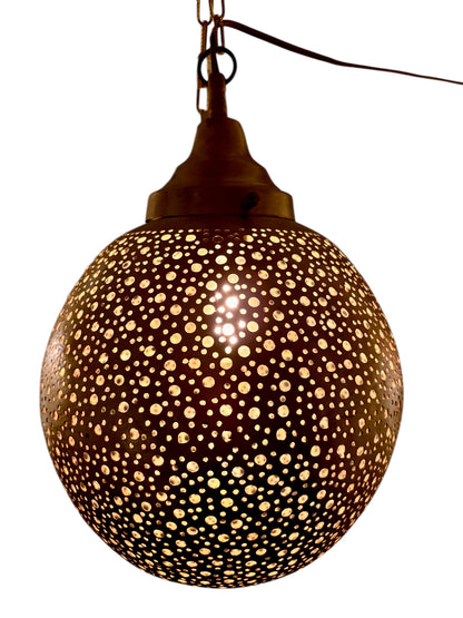 Polkadot Brass Sphere Light Fixture
