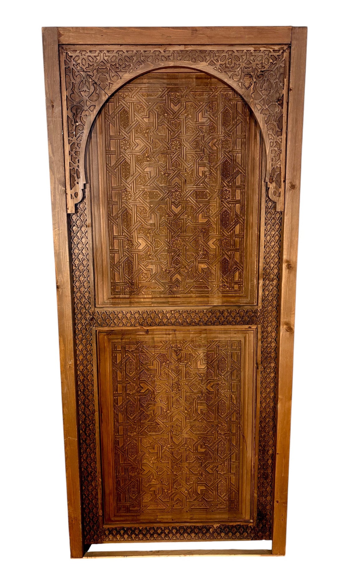 Alhambra Star Pattern Hand-Carved Moroccan Door