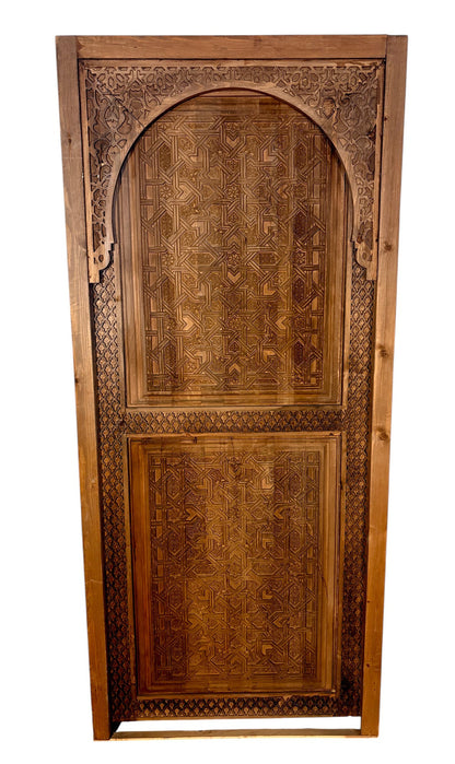 Alhambra Star Pattern Hand-Carved Moroccan Door