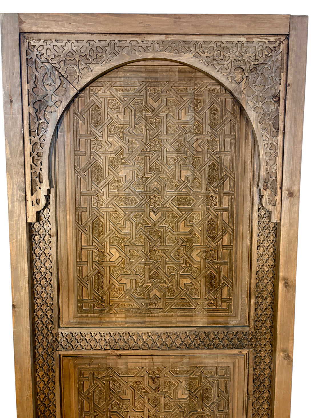 Alhambra Star Pattern Hand-Carved Moroccan Door