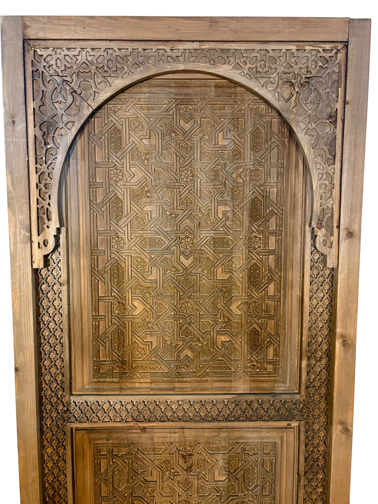Alhambra Star Pattern Hand-Carved Moroccan Door