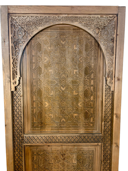 Alhambra Star Pattern Hand-Carved Moroccan Door