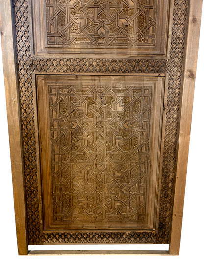 Alhambra Star Pattern Hand-Carved Moroccan Door