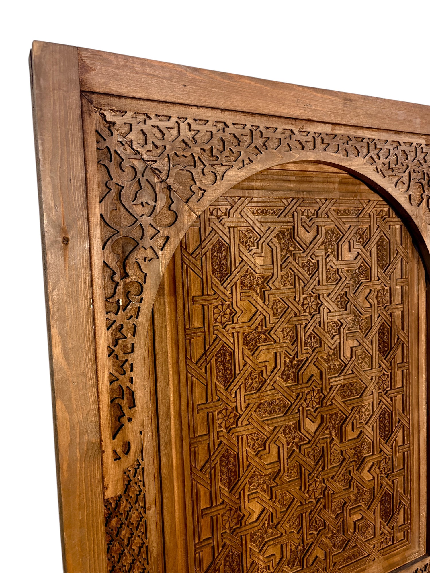 Alhambra Star Pattern Hand-Carved Moroccan Door
