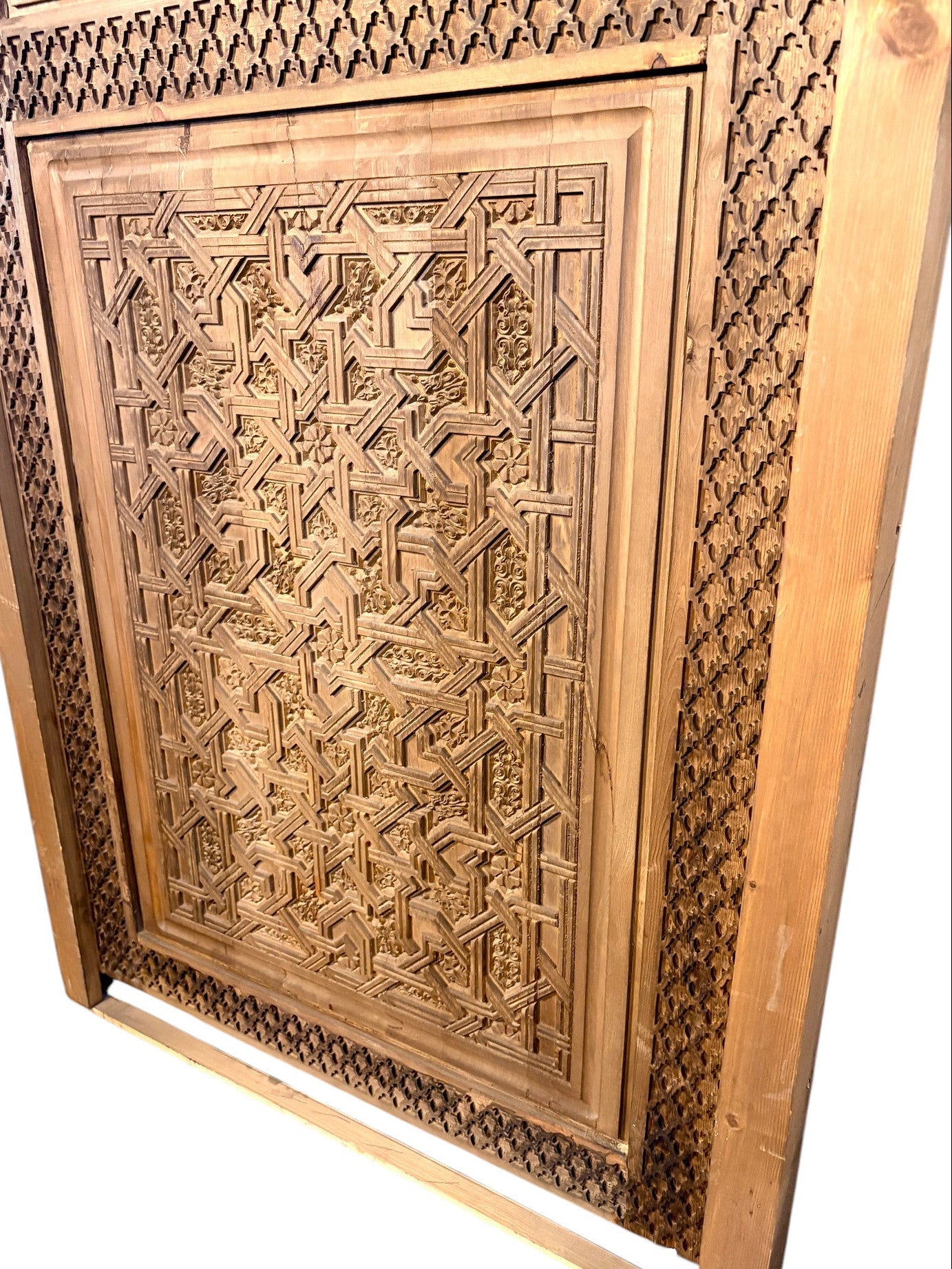 Alhambra Star Pattern Hand-Carved Moroccan Door