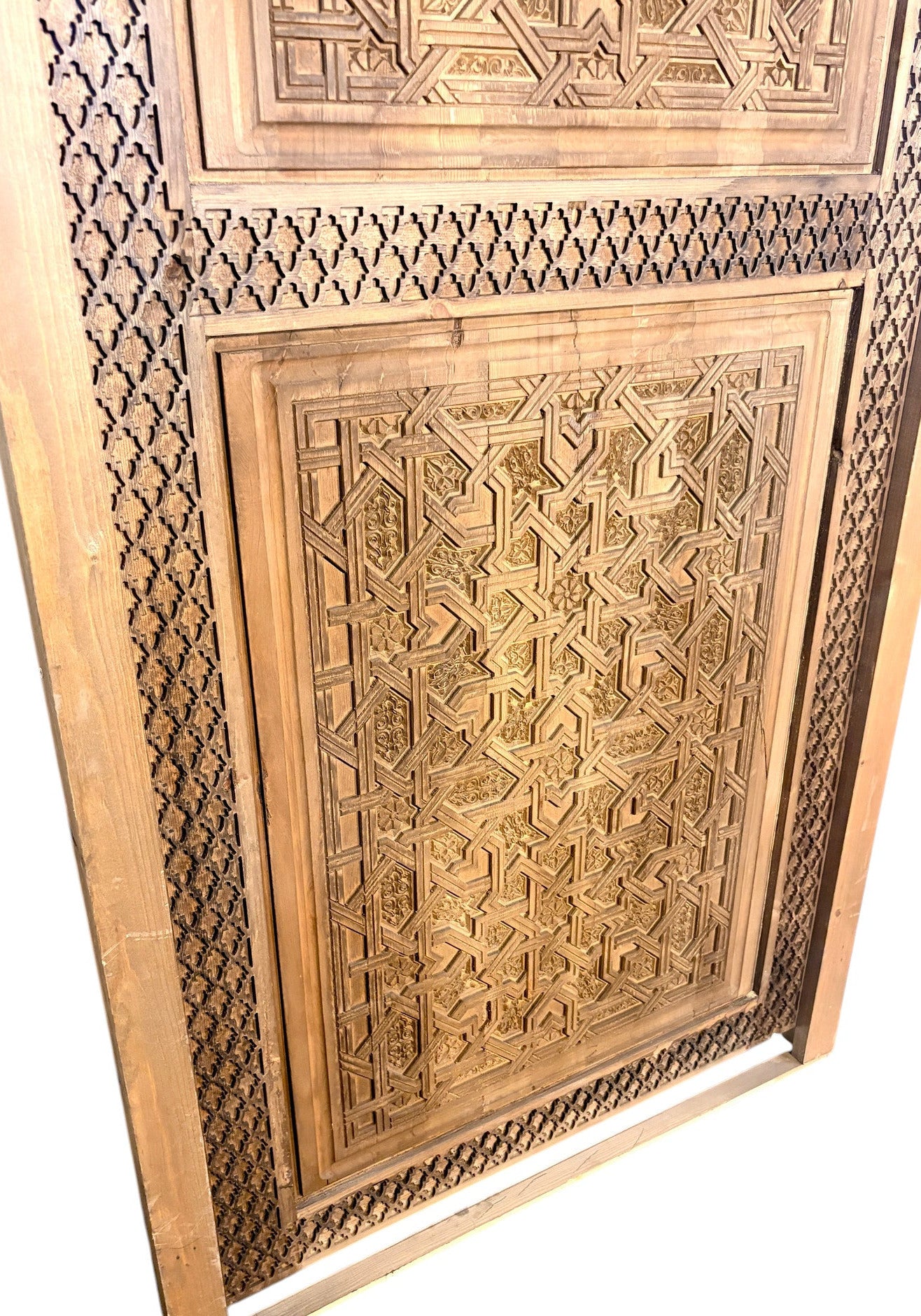 Alhambra Star Pattern Hand-Carved Moroccan Door