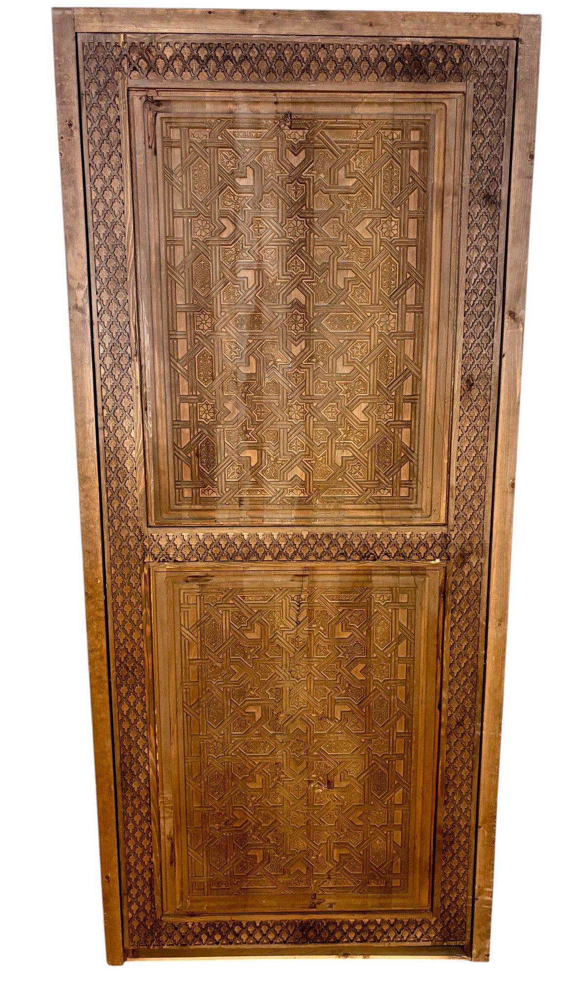 Alhambra Star Pattern Hand-Carved Moroccan Door