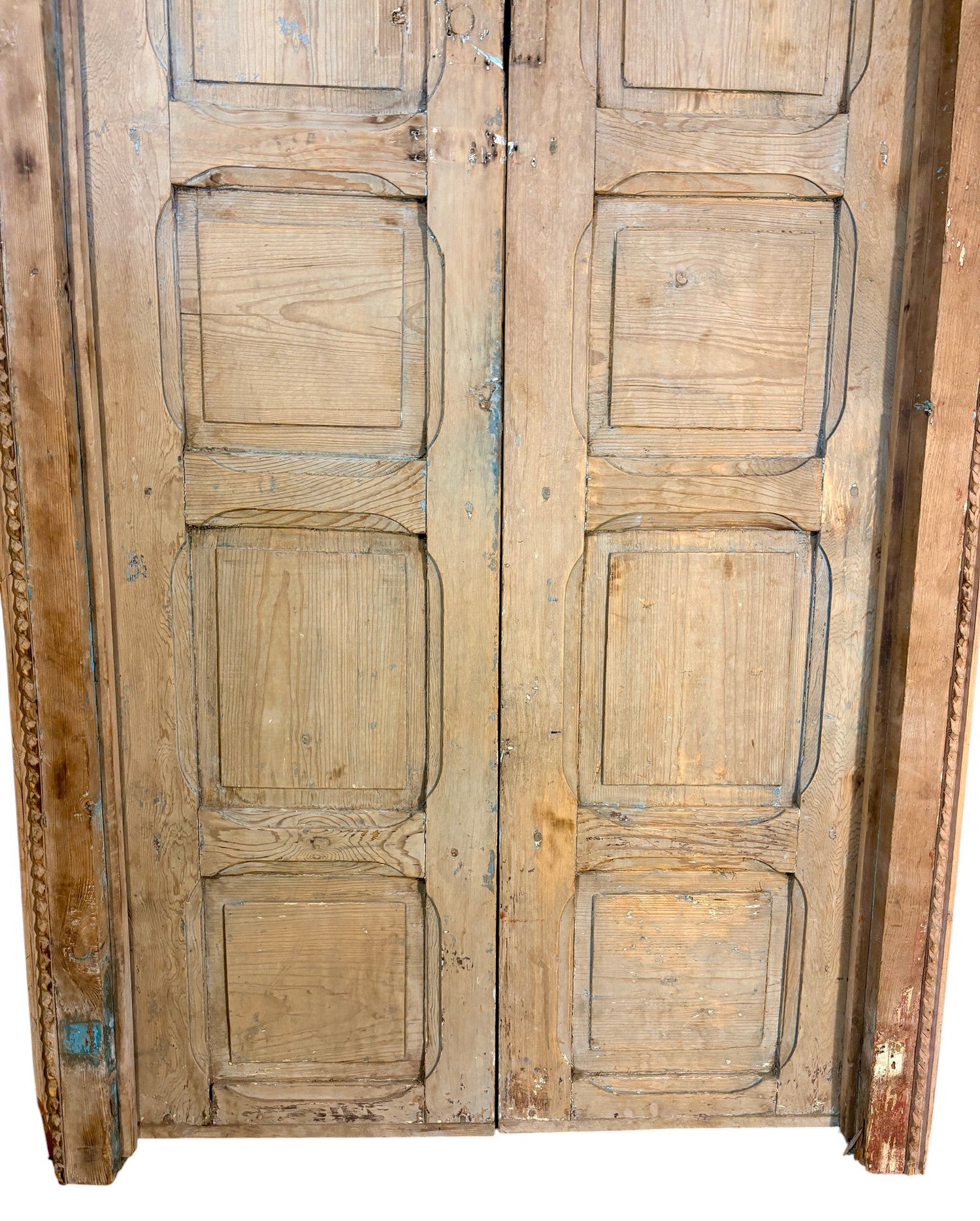 Antique Moroccan Double Doors with Scalloped Valance