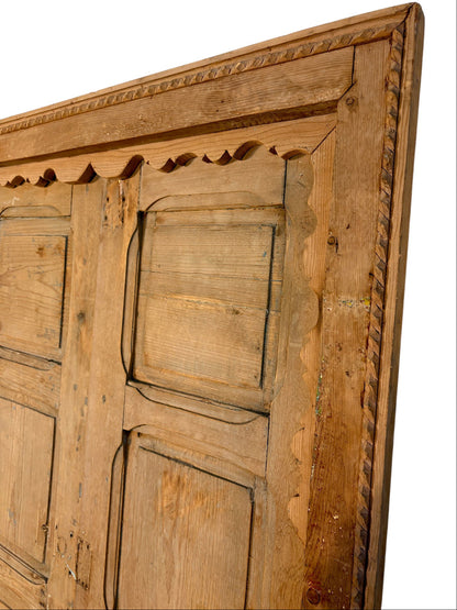 Antique Moroccan Double Doors with Scalloped Valance