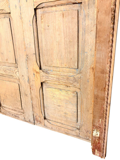 Antique Moroccan Double Doors with Scalloped Valance