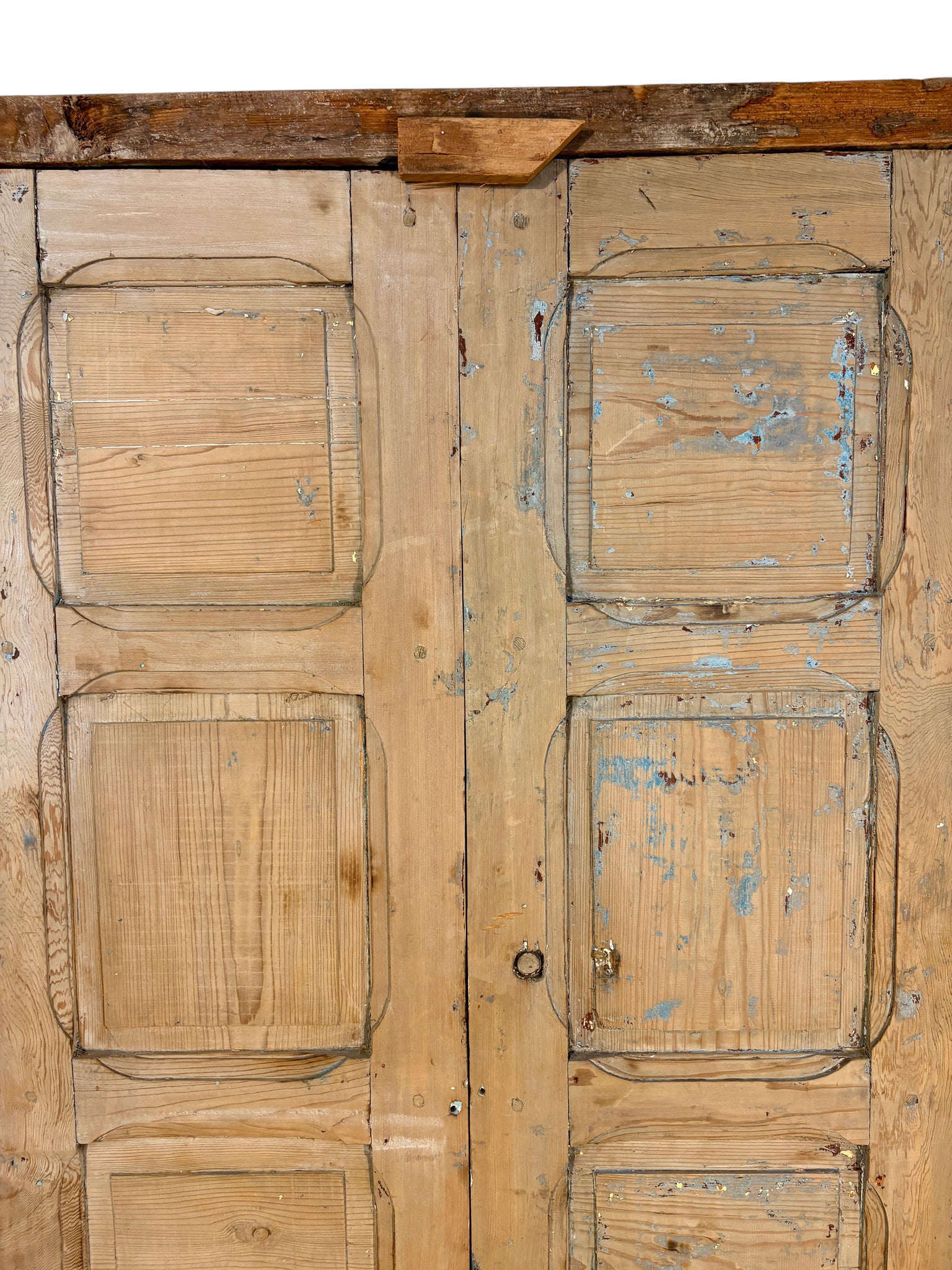 Antique Moroccan Double Doors with Scalloped Valance
