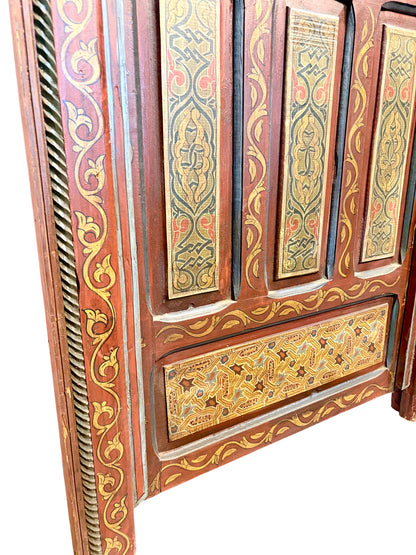 Hand-Painted Moroccan Door with Horseshoe Arch