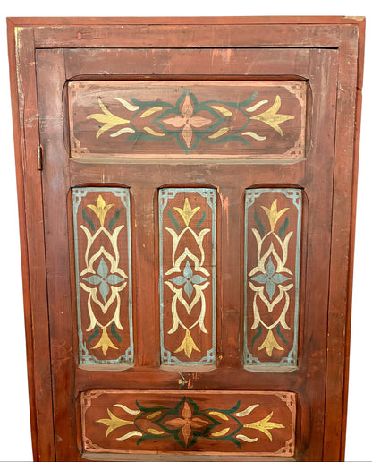Hand-Painted Moroccan Door with Horseshoe Arch