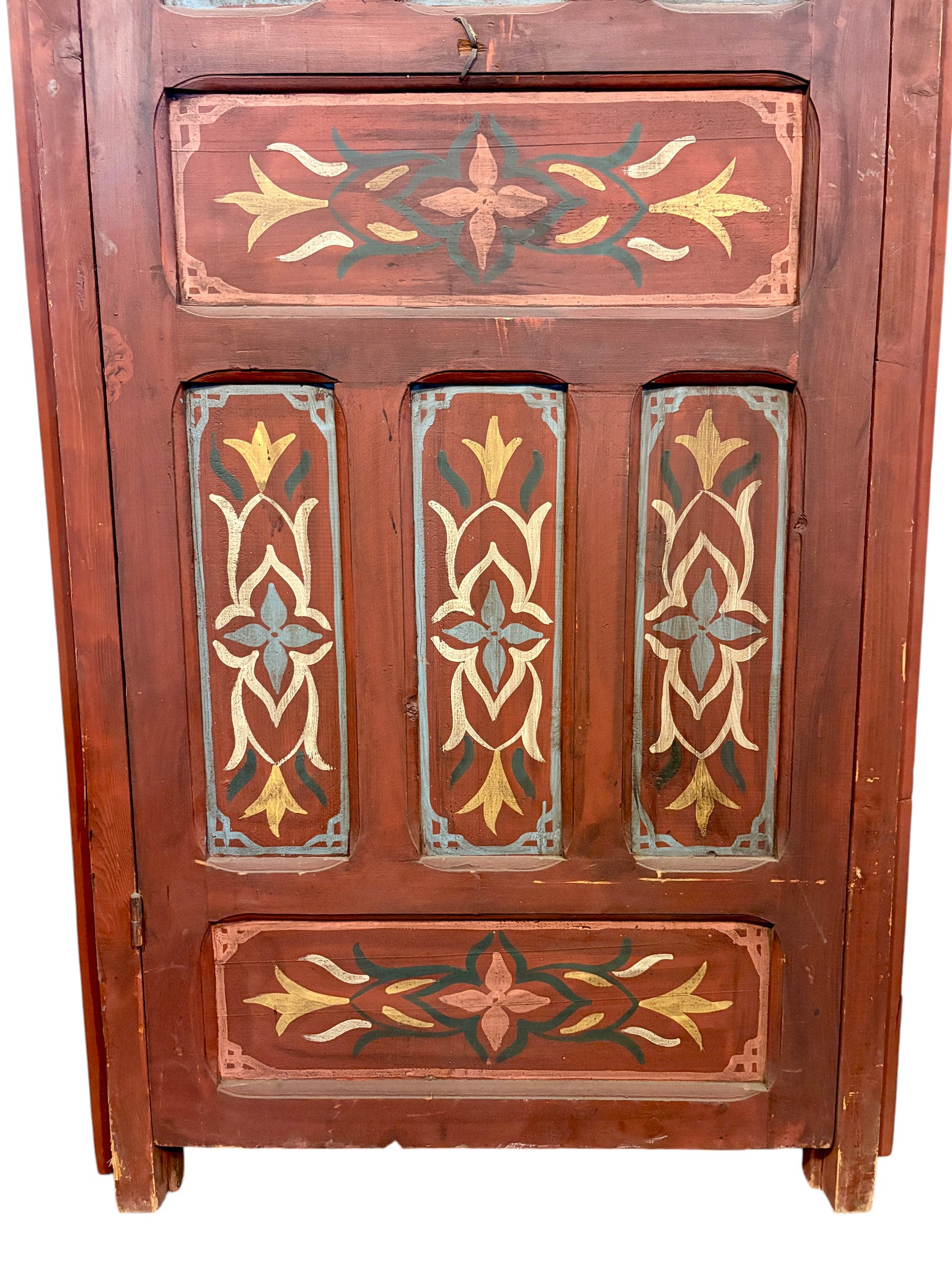 Hand-Painted Moroccan Door with Horseshoe Arch